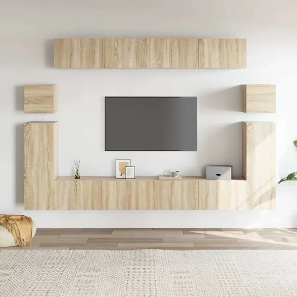 Ensemble de meubles TV 8 pcs Chêne sonoma Bois d'ingénierie