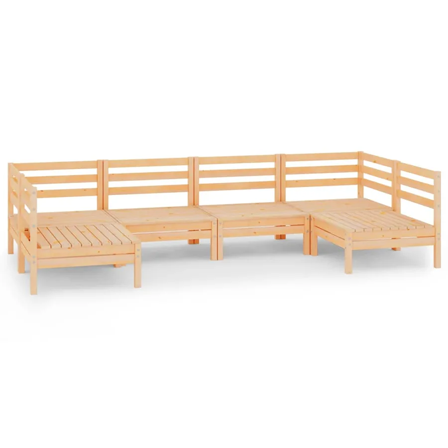 Salon de jardin 6 pcs Bois de pin massif - 2