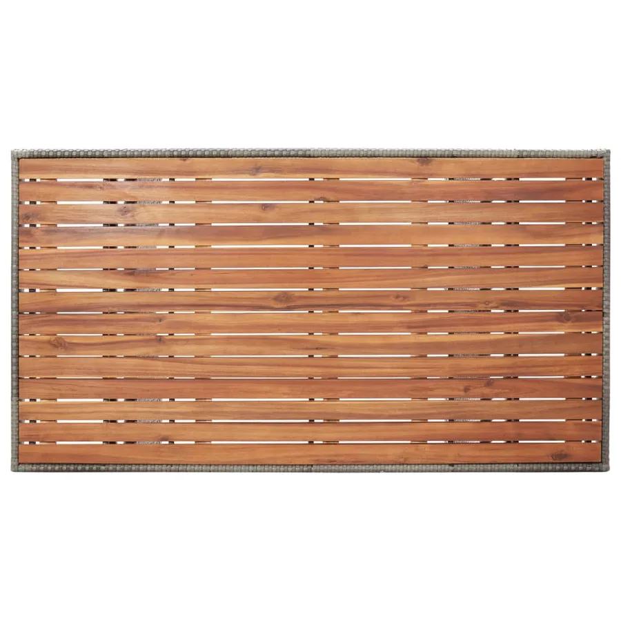 Table de jardin Gris 120x70x66 cm Bois d'acacia massif - 4