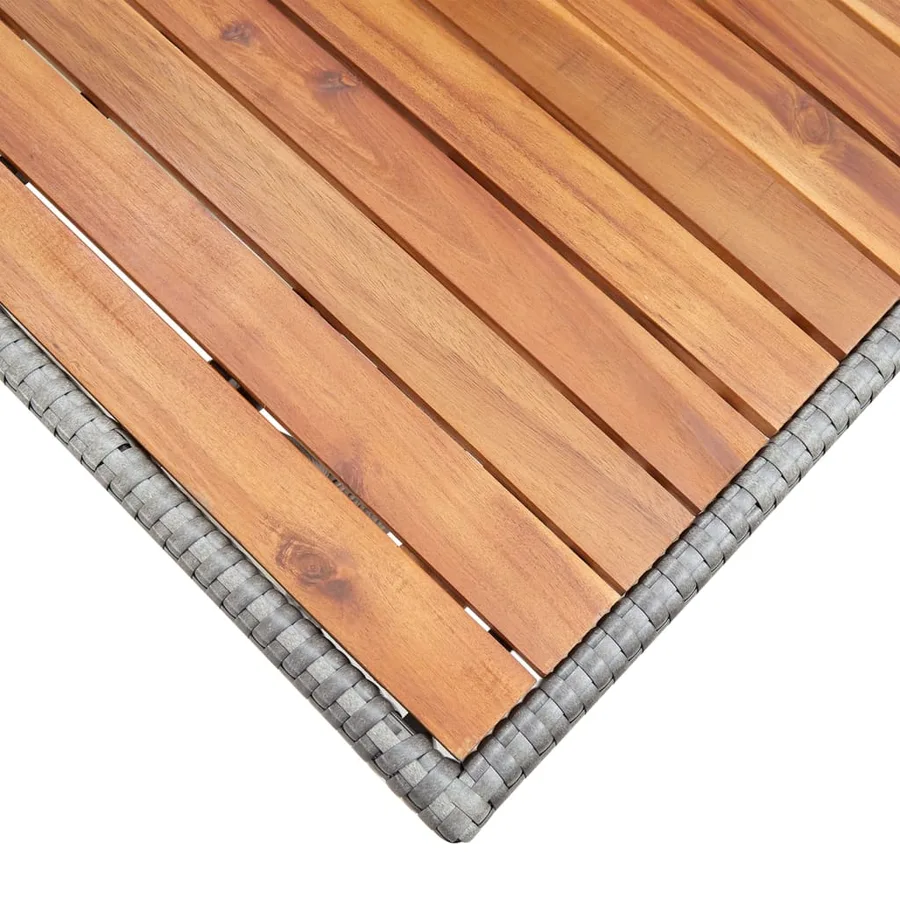 Table de jardin Gris 120x70x66 cm Bois d'acacia massif - 5