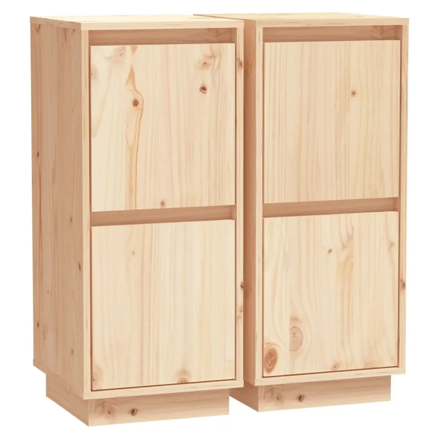Buffets 2 pcs 31,5x34x75 cm Bois massif de pin - 2