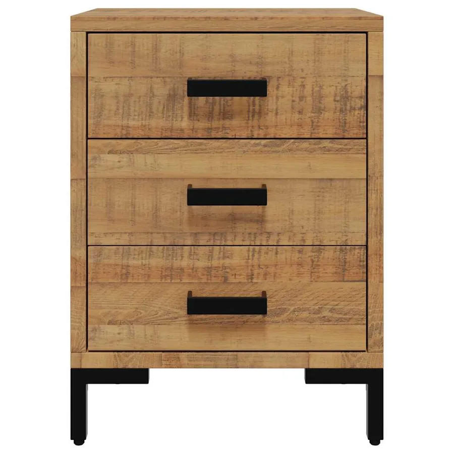 Table de chevet Marron 40x30x55 cm Bois de pin massif - 5