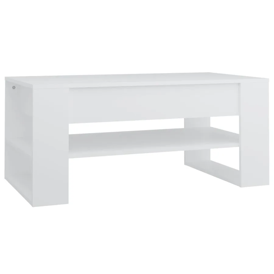 Table basse blanc 102x55x45 cm bois d'ingénierie - 2
