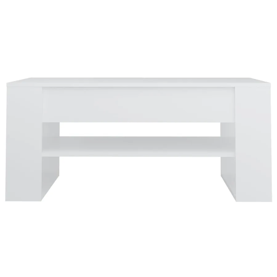 Table basse blanc 102x55x45 cm bois d'ingénierie - 3