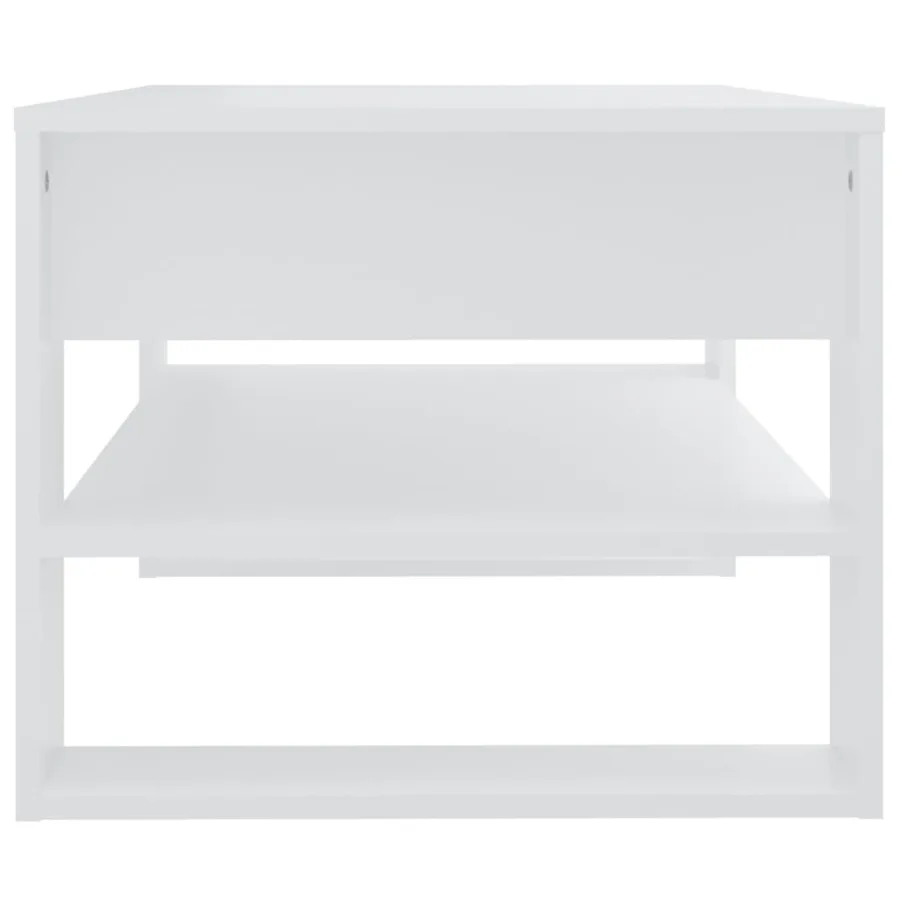 Table basse blanc 102x55x45 cm bois d'ingénierie - 4