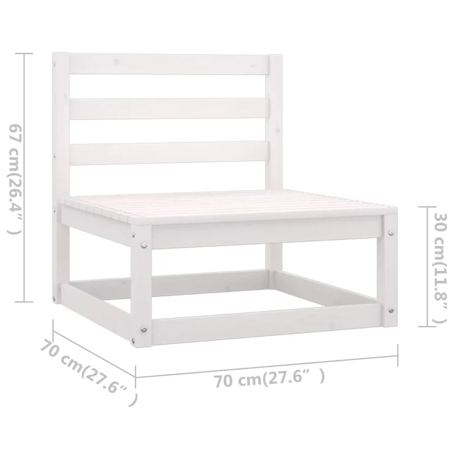 Salon de jardin 5 pcs avec coussins Bois de pin massif - 9