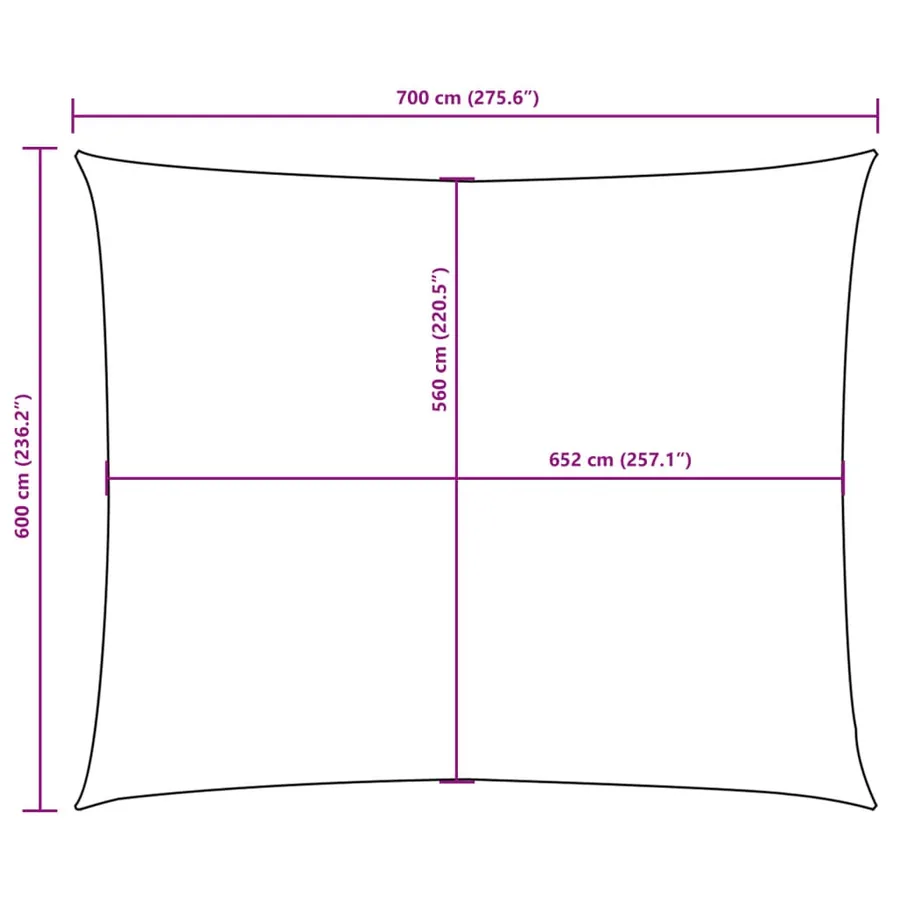 Voile de parasol tissu oxford rectangulaire 6x7 m taupe - 10