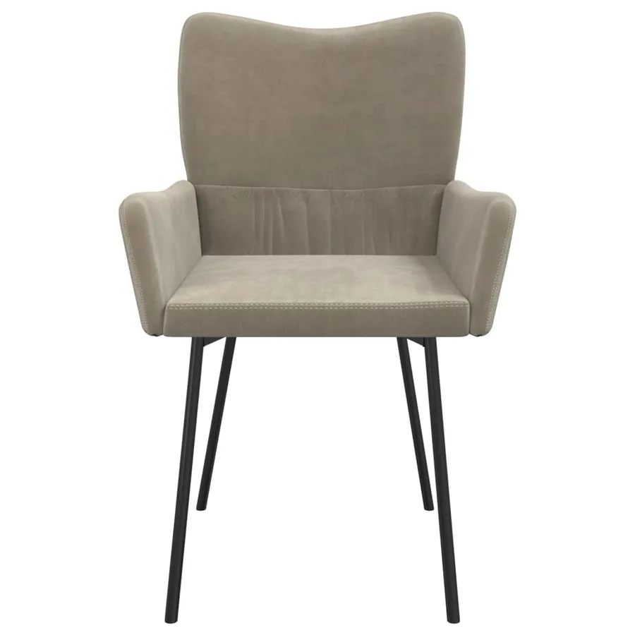Chaises à manger lot de 2 Gris clair Velours - 5