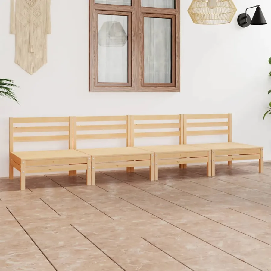 Salon de jardin 4 pcs Bois de pin massif