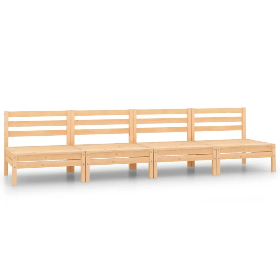 Salon de jardin 4 pcs Bois de pin massif - 2