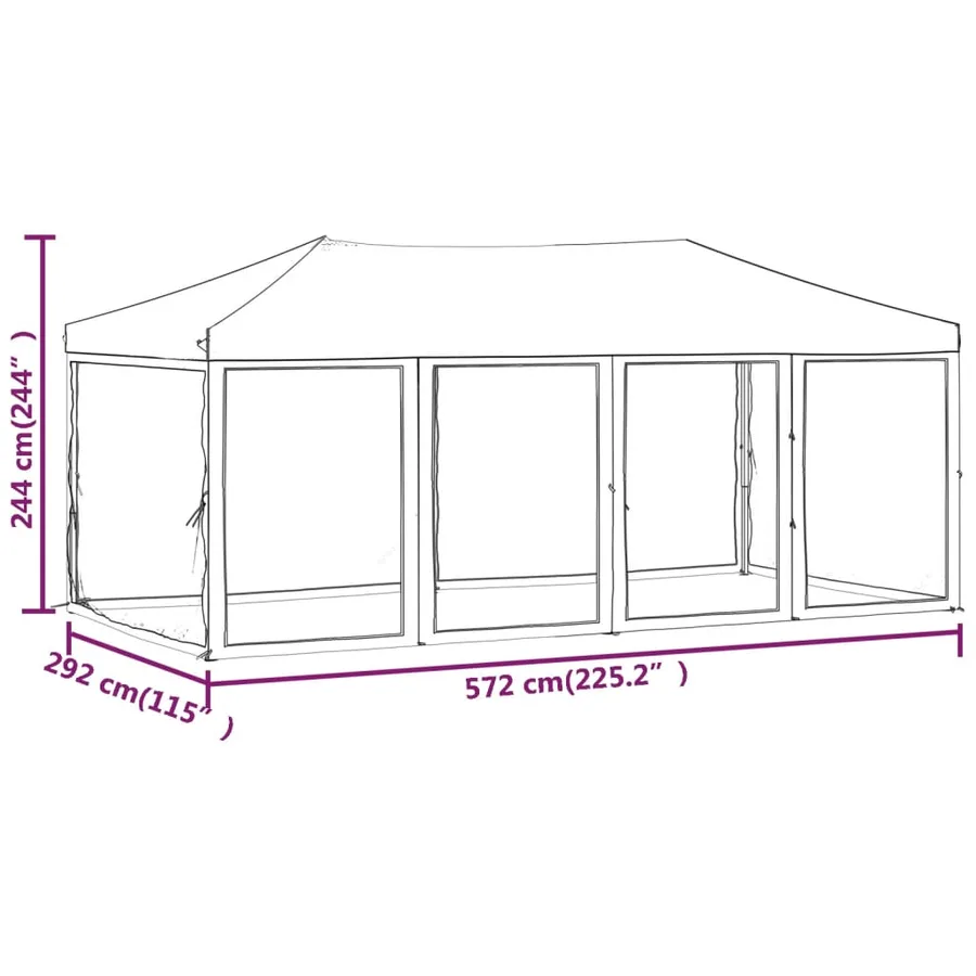 Tente de réception pliable avec parois Noir 3x6 m - 11