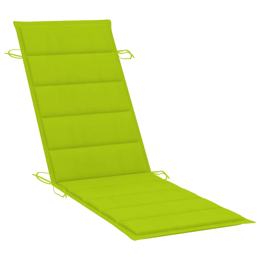 Chaise longue à bascule avec coussin Bois de teck solide - 9