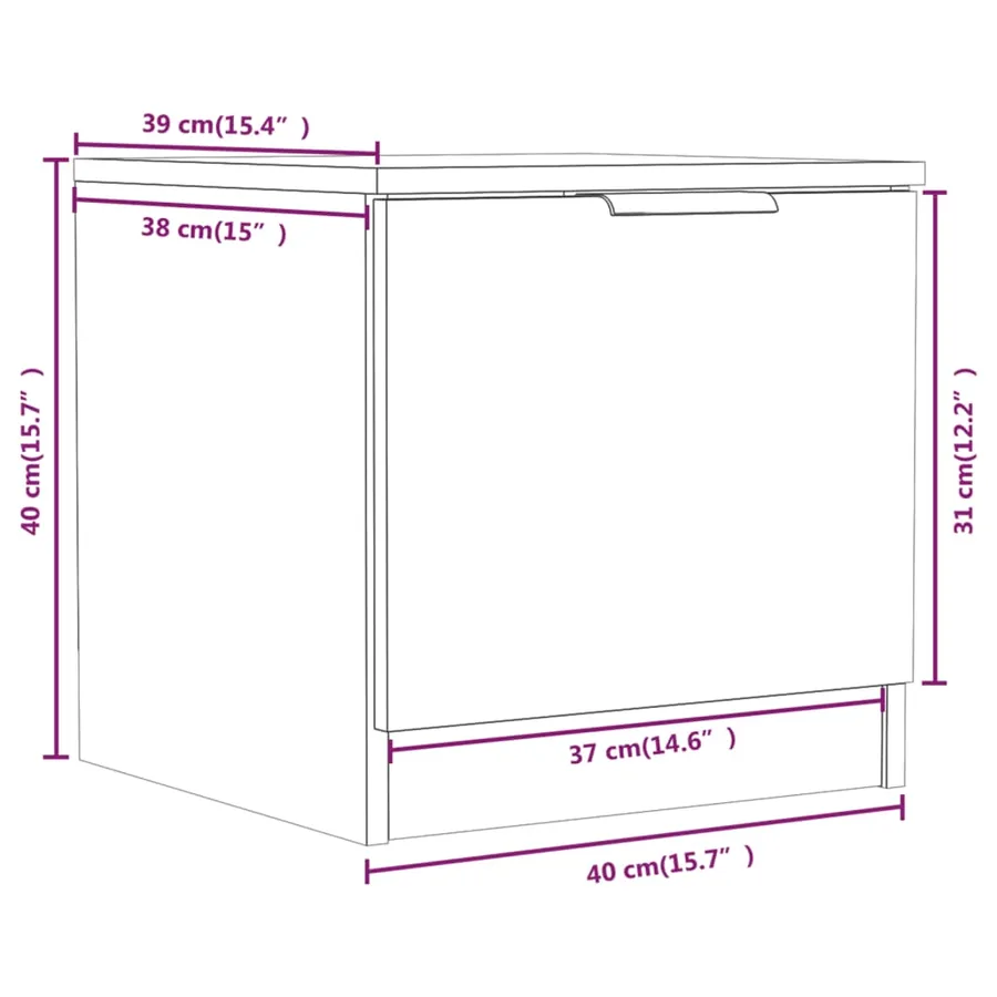 Tables de chevet 2 pcs Chêne fumé 40x39x40 cm - 11