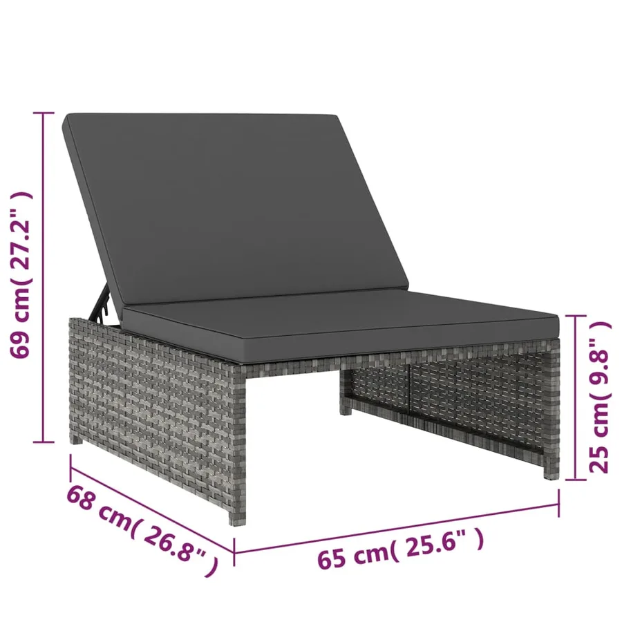 Chaises inclinables de jardin lot de 2 et table résine tressée - 12