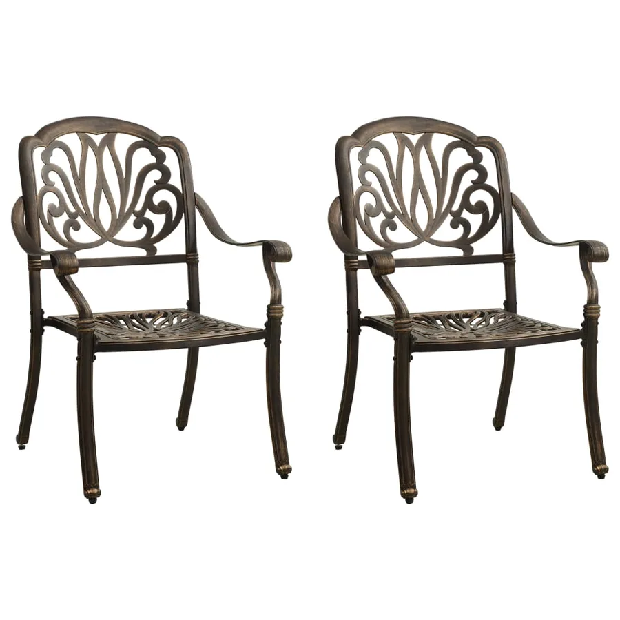 Ensemble de bistro 3 pcs Aluminium coulé Bronze - 3