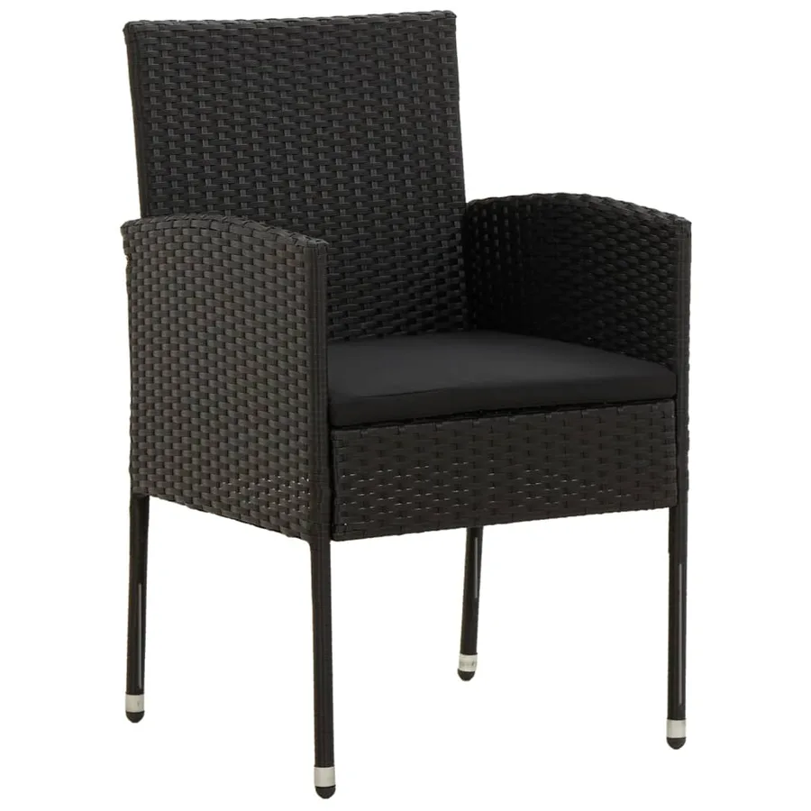 Ensemble à manger d'extérieur 7 pcs Résine tressée Noir - 4