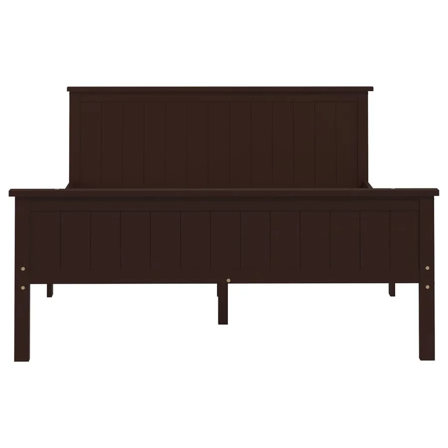 Cadre de lit sans matelas marron foncé pin massif 120x200 cm - 5