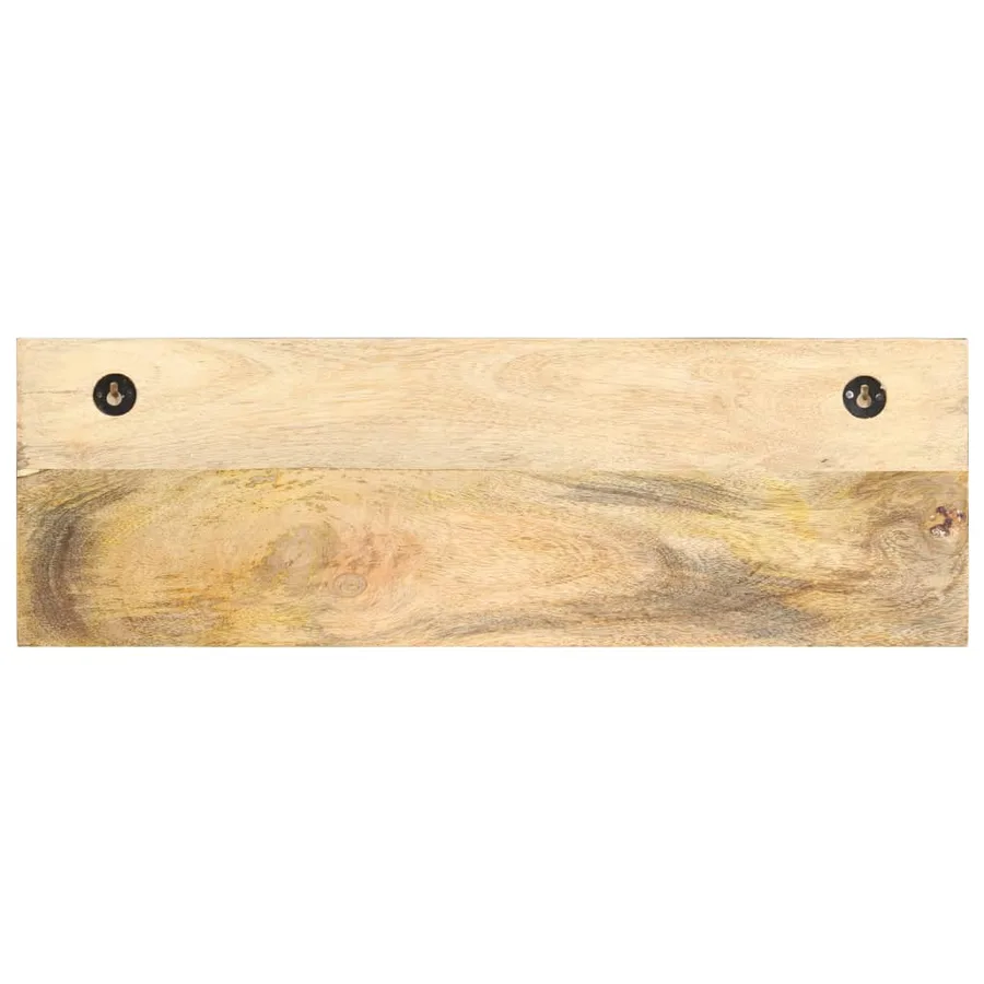 Porte-manteau mural 60x15x20 cm Bois de manguier brut solide - 3
