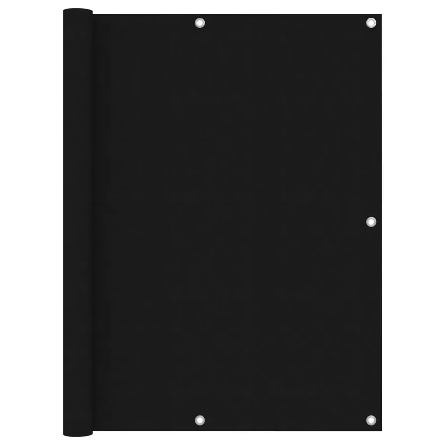 Écran de balcon Noir 120x500 cm Tissu Oxford
