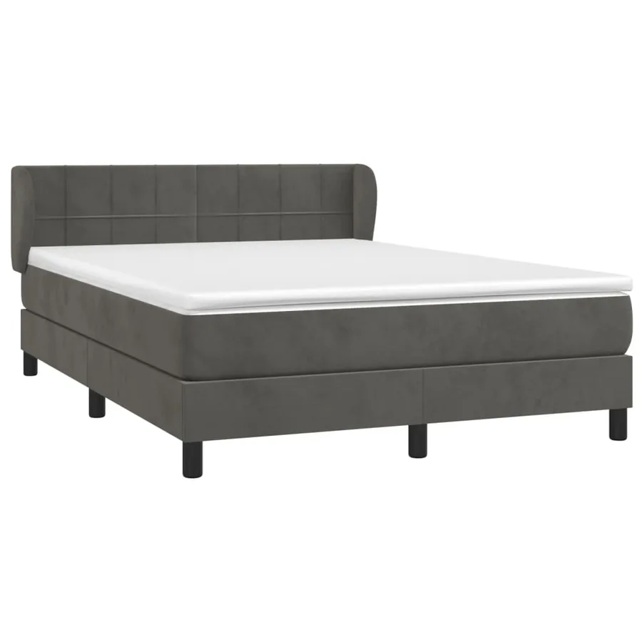Sommier à lattes de lit et matelas Gris foncé 140x190cm Velours - 3