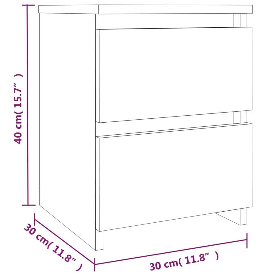 Table de chevet grise Sonoma 30x30x40 cm en bois composite - 6
