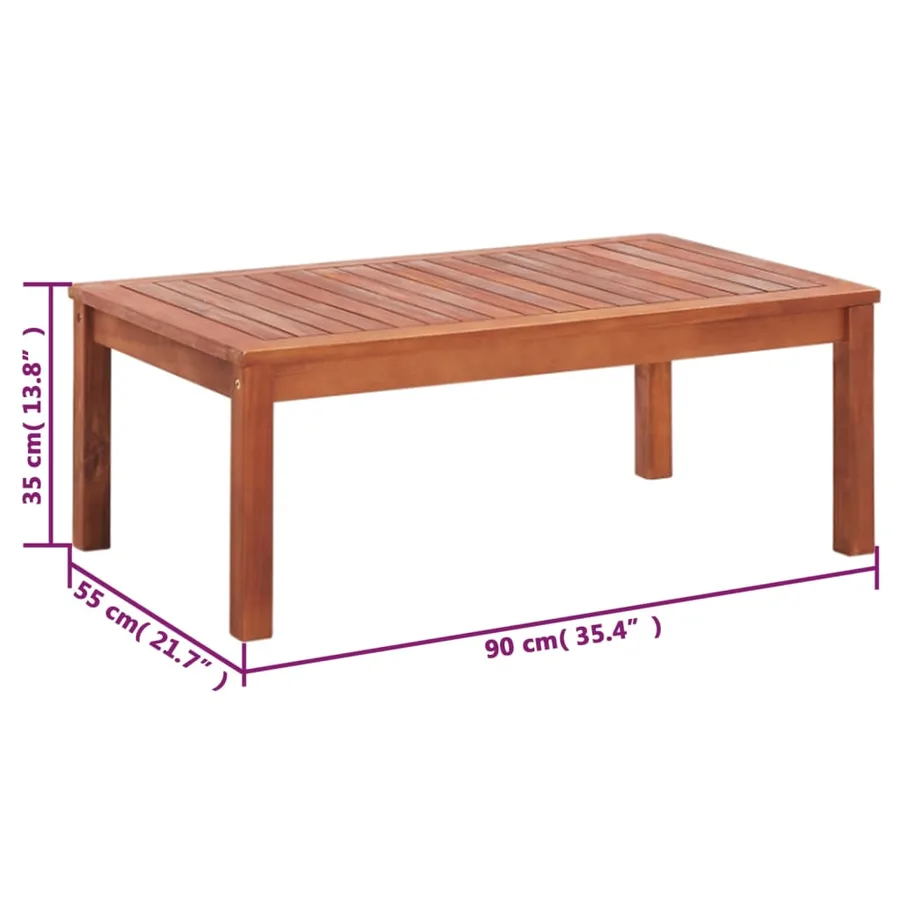 Salon de jardin 4 pcs Bois d'acacia solide - 9