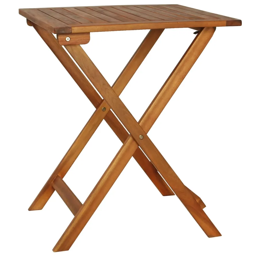 Ensemble de bistro pliable 3 pcs avec coussins Acacia solide - 2