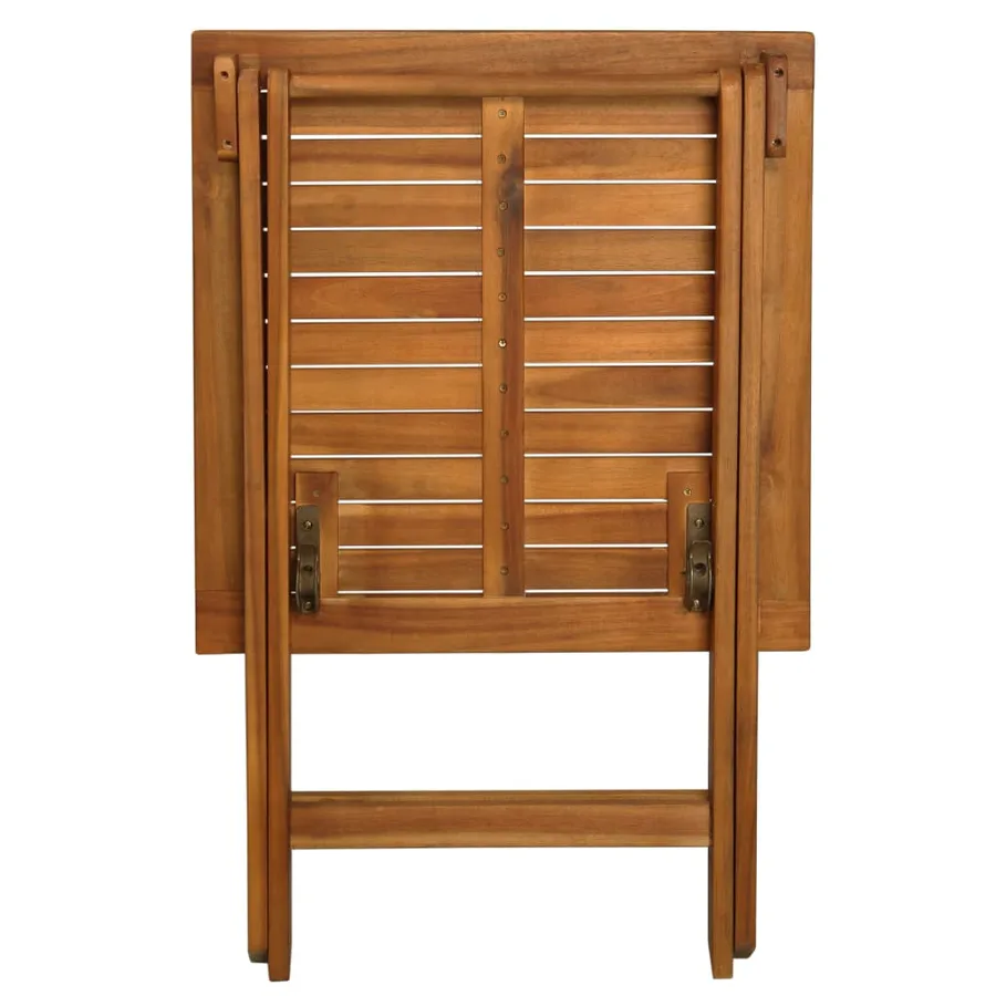 Ensemble de bistro pliable 3 pcs avec coussins Acacia solide - 3