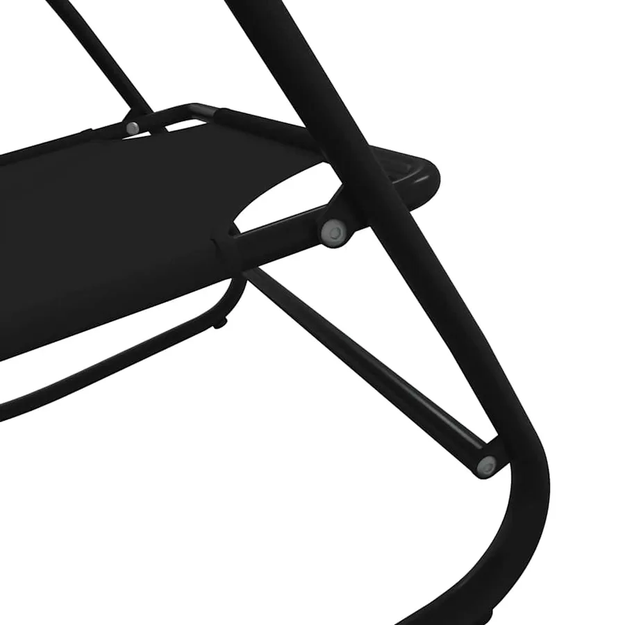 Chaises longues à bascule 2 pcs Gris Acier et textilène - 27