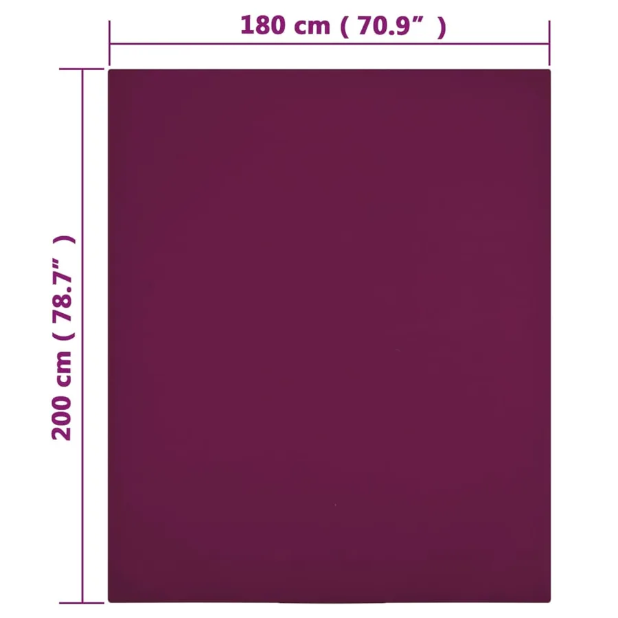 Drap-housse Jersey Bordeaux 180x200 cm Coton - 4
