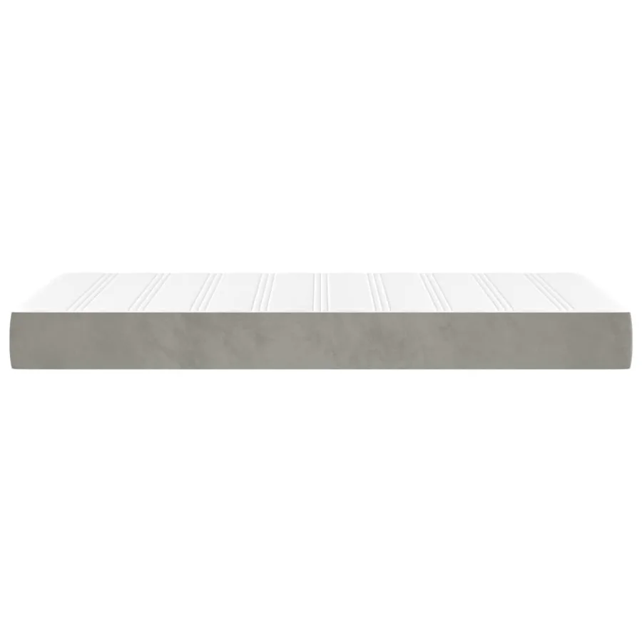 Matelas de lit à ressorts ensachés fermeté moyenne Gris clair 100x200x20 cm - 4
