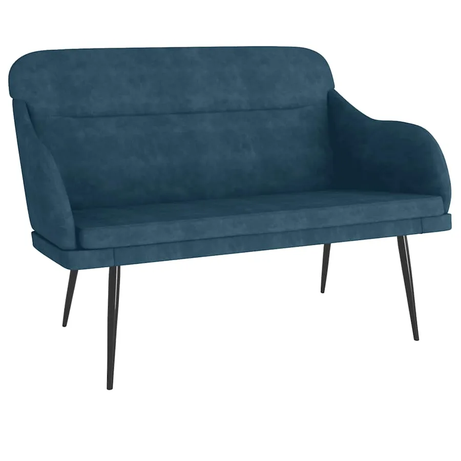 Banc Bleu 110x76x80 cm Velours - 2