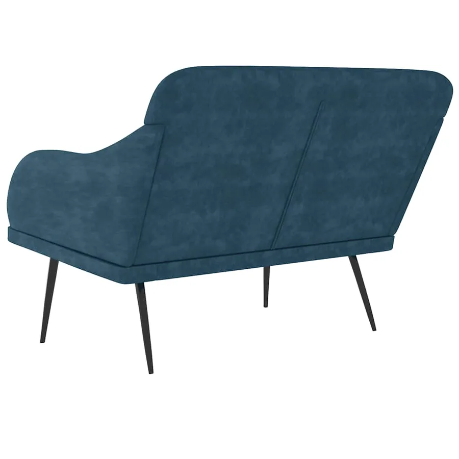 Banc Bleu 110x76x80 cm Velours - 5