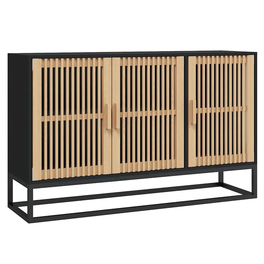 Buffet noir 105x30x65 cm bois d'ingénierie - 2
