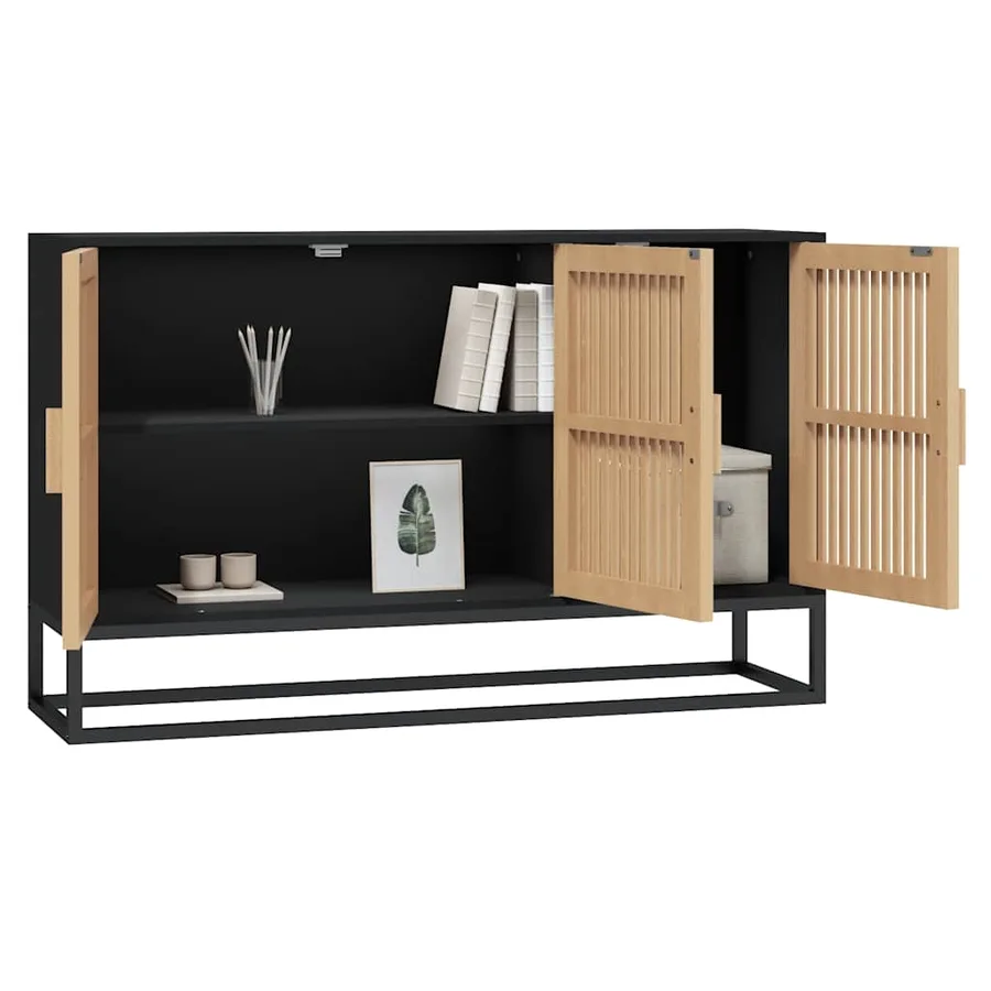 Buffet noir 105x30x65 cm bois d'ingénierie - 3