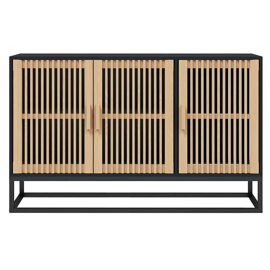 Buffet noir 105x30x65 cm bois d'ingénierie - 4