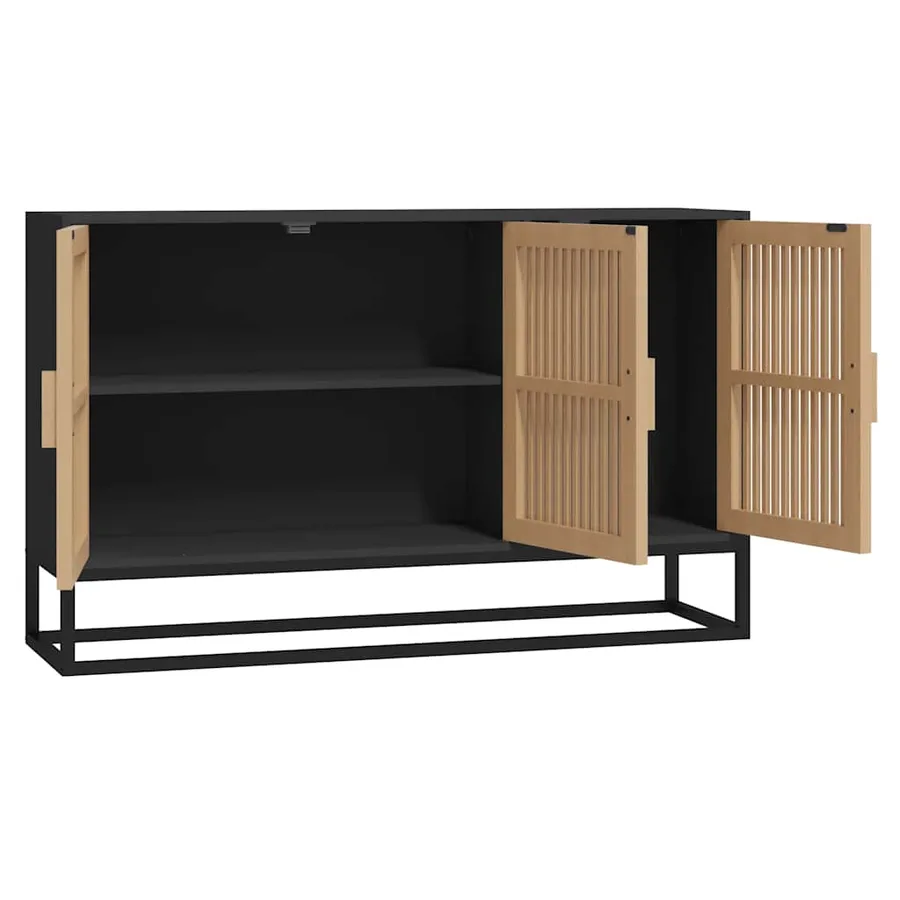 Buffet noir 105x30x65 cm bois d'ingénierie - 6