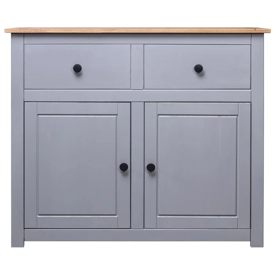 Buffet Gris 93x40x80 cm Pin solide Assortiment Panama - 2