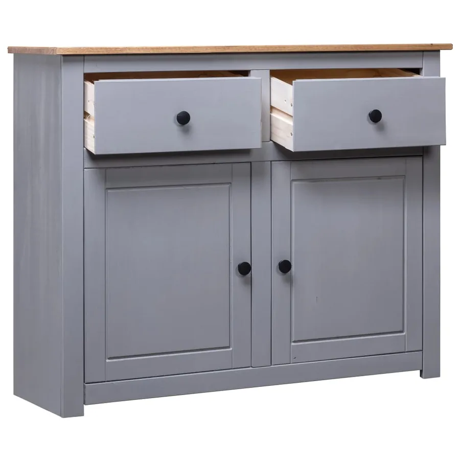 Buffet Gris 93x40x80 cm Pin solide Assortiment Panama - 3