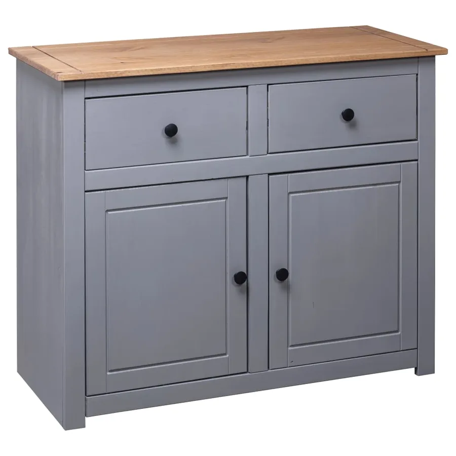 Buffet Gris 93x40x80 cm Pin solide Assortiment Panama - 4