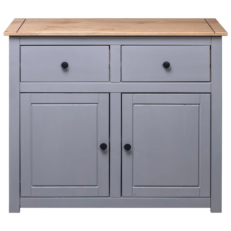Buffet Gris 93x40x80 cm Pin solide Assortiment Panama - 5
