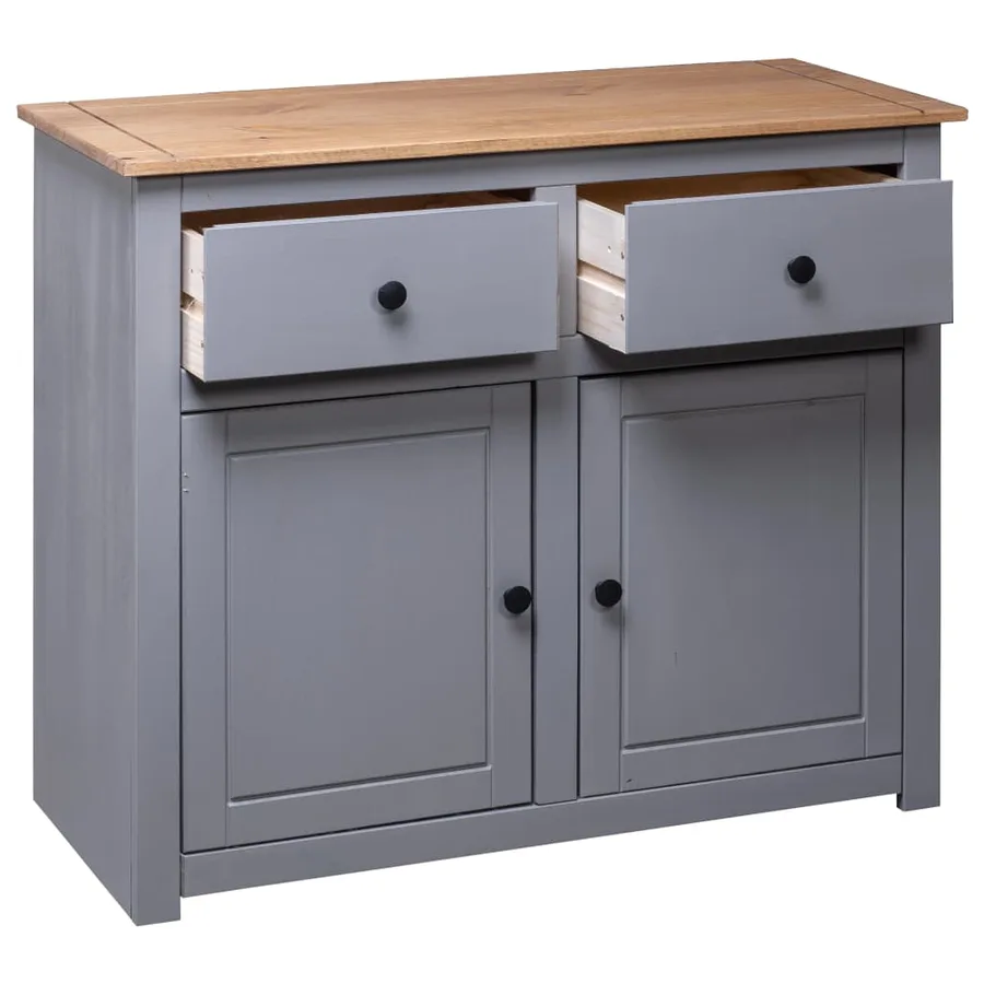 Buffet Gris 93x40x80 cm Pin solide Assortiment Panama - 6