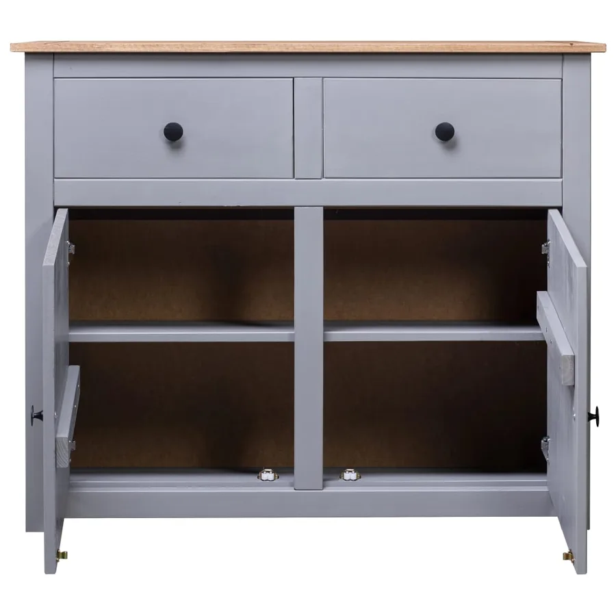 Buffet Gris 93x40x80 cm Pin solide Assortiment Panama - 7