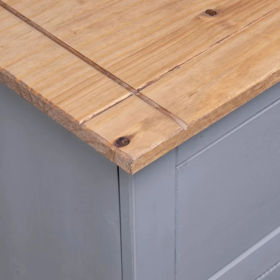 Buffet Gris 93x40x80 cm Pin solide Assortiment Panama - 8