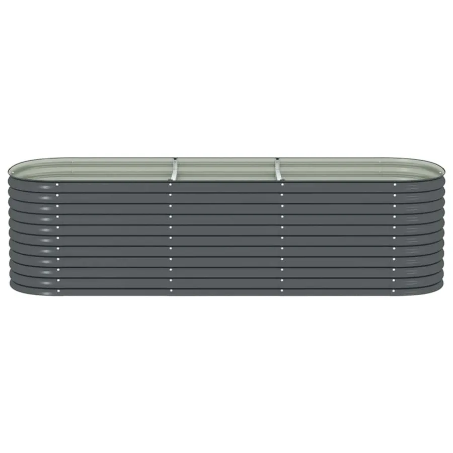 Lit surélevé de jardin 320x80x81 cm Acier galvanisé Gris - 5