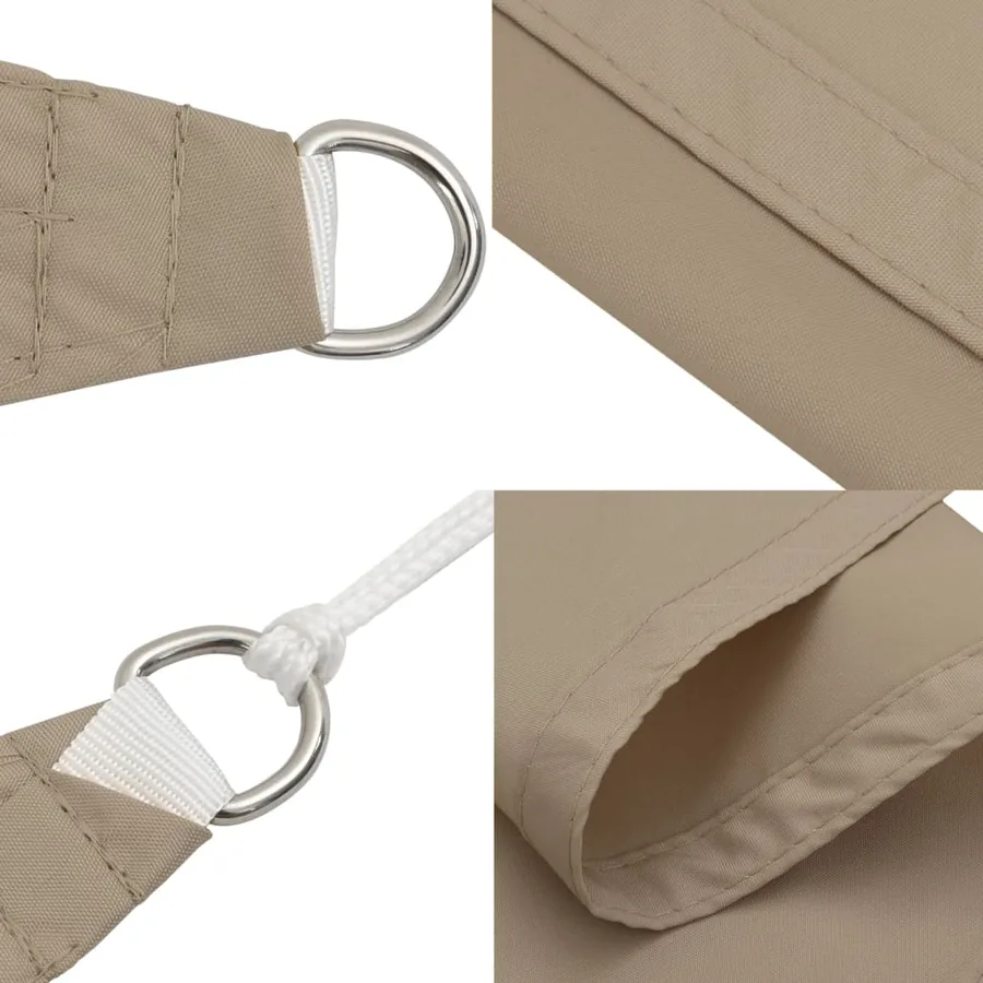 Voile de parasol tissu oxford rectangulaire 5x7 m taupe - 7