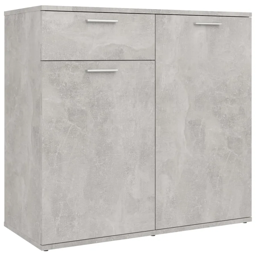 Buffet gris béton 80x36x75 cm bois d'ingénierie - 2