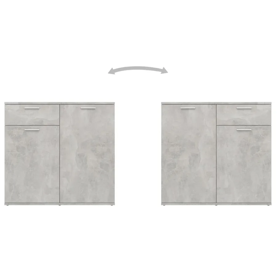 Buffet gris béton 80x36x75 cm bois d'ingénierie - 5