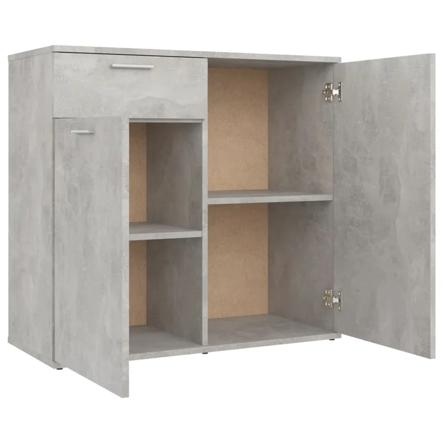 Buffet gris béton 80x36x75 cm bois d'ingénierie - 8