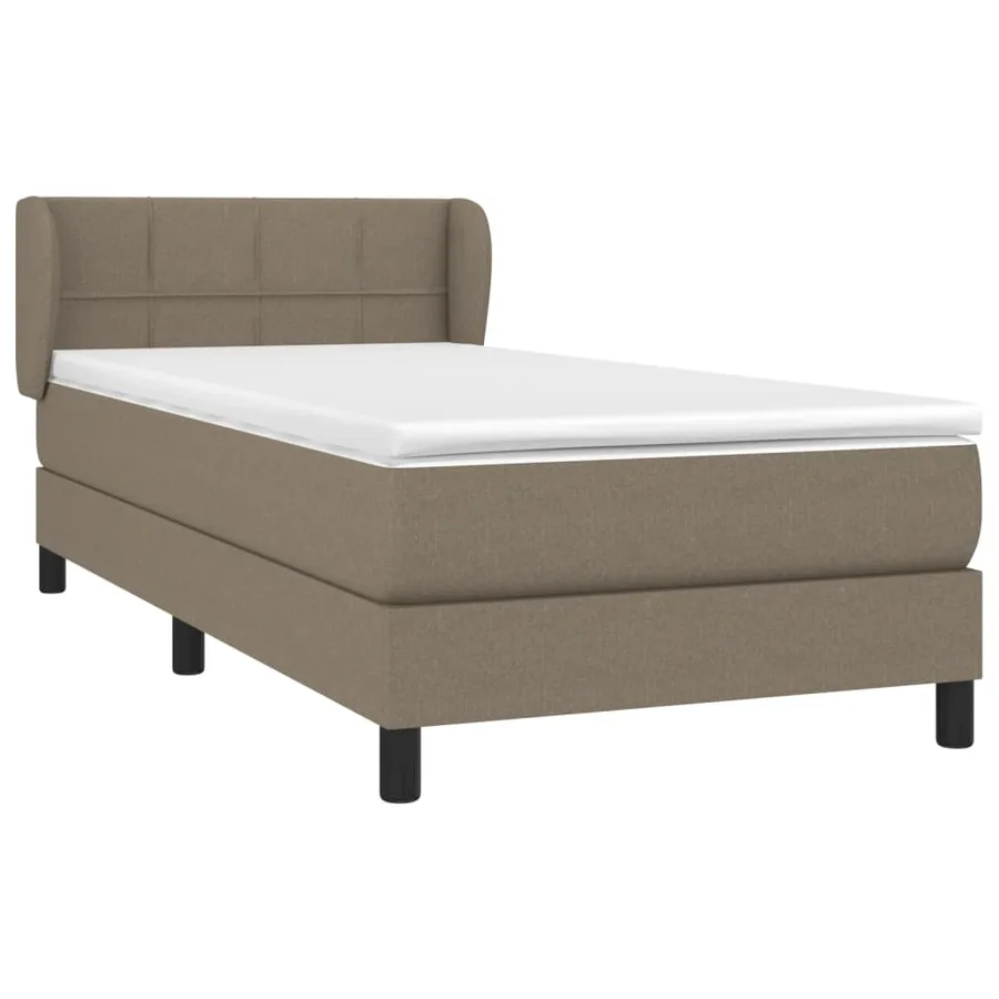 Sommier à lattes de lit avec matelas Taupe 100x200 cm Tissu - 3